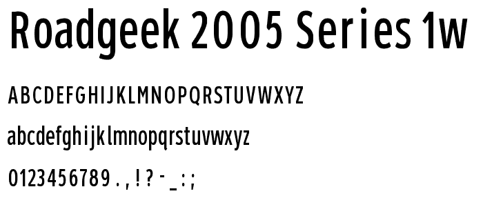 Roadgeek 2005 Series 1W font